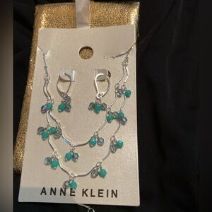 Anne Klein Silver-Tone Shaky Bead
Layered Statement Necklace & Drop
Earrings Set